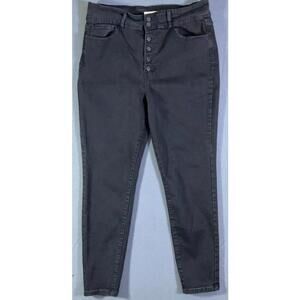 KanCan Signature Kurvy Ultra High Button Fly Rise Skinny VBK1842S Washout 33 BLK
